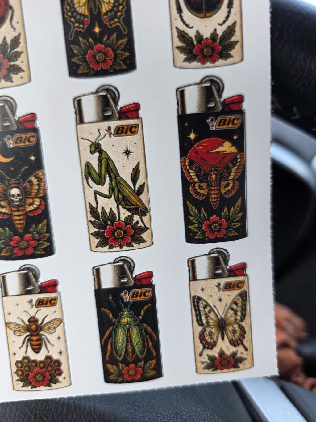 Buggy insects traditional Art Style | Old School Tattoo Flash Vinyl Sticker | Waterproof  | Alternative Retro Sticker | Cool Small Sticke