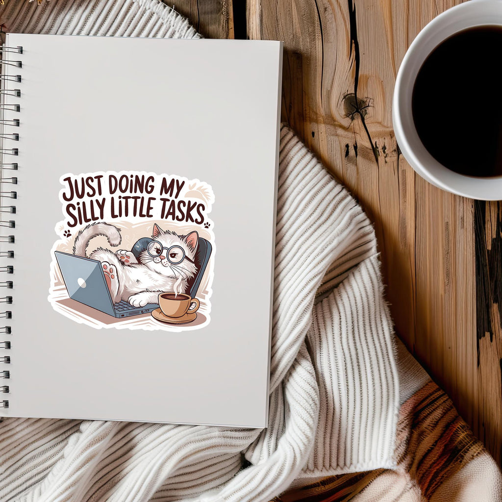 Funny Cat Laptop Sticker | Sarcastic Waterproof Vinyl Decal