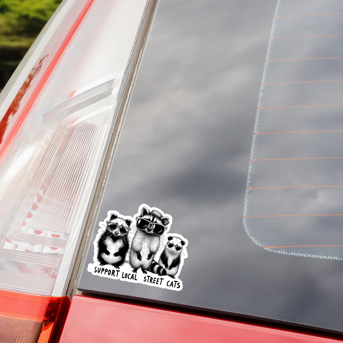 Street Cats Art Sticker: Vintage Style Waterproof Decal