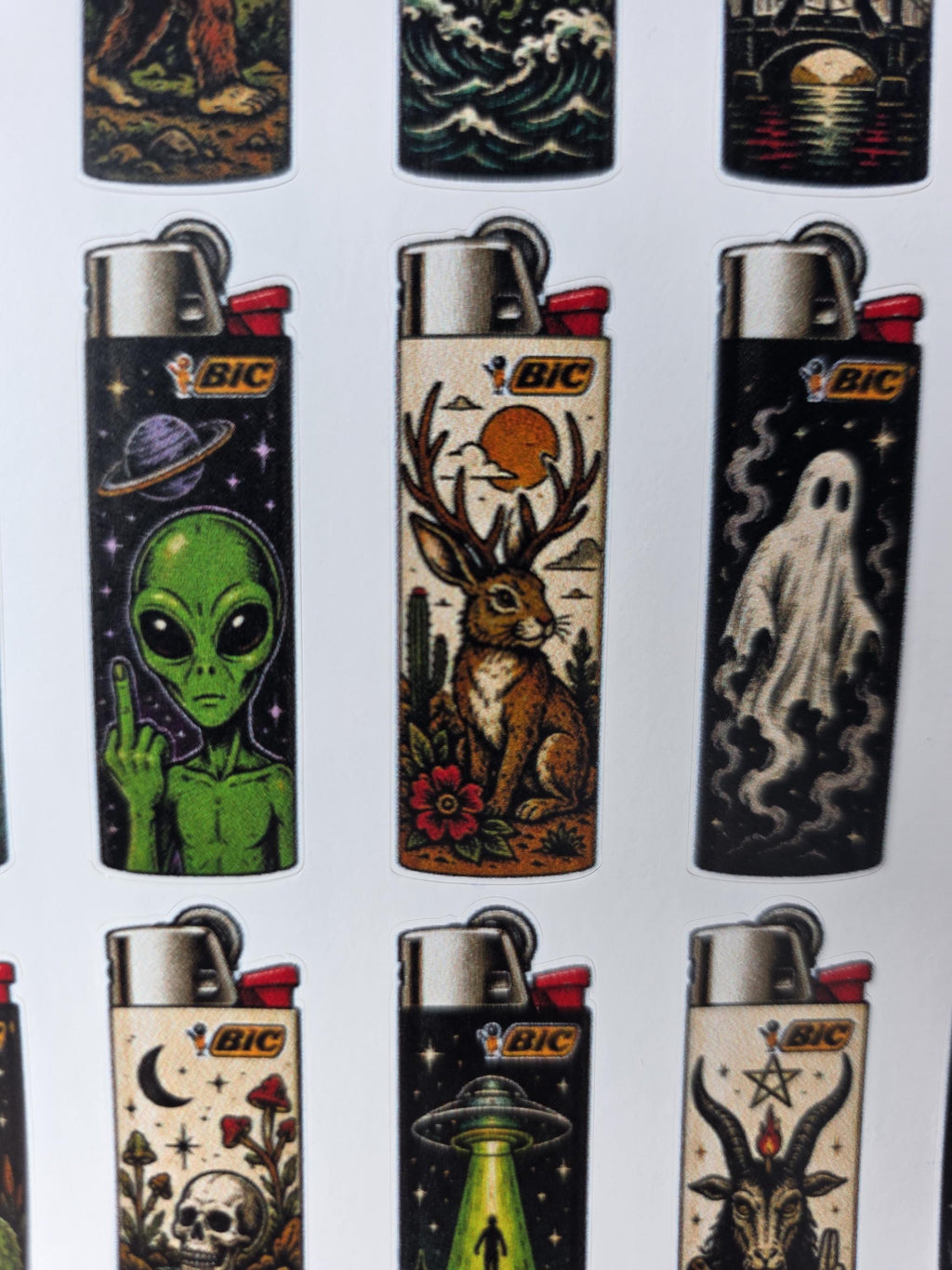 Cryptids Traditional Art Style | Old School Tattoo Flash Vinyl Sticker | Waterproof  | Alternative Retro Sticker | Cool Small Sticker