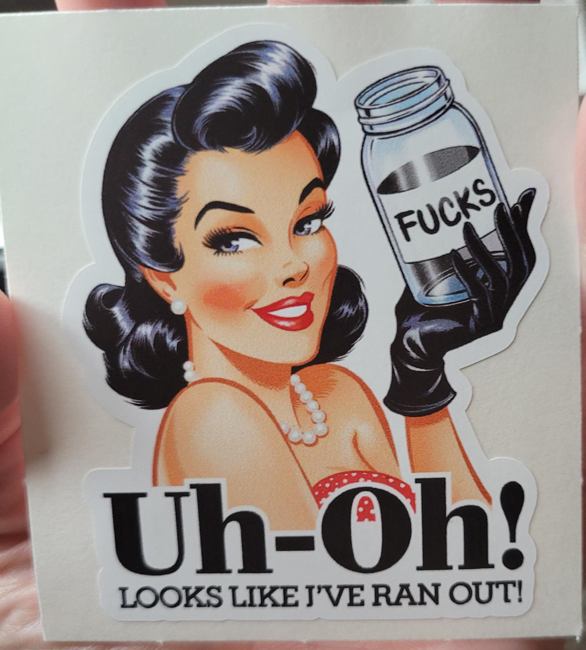 Retro Pin-Up Vinyl Sticker: Sarcastic Humor, Waterproof Decal