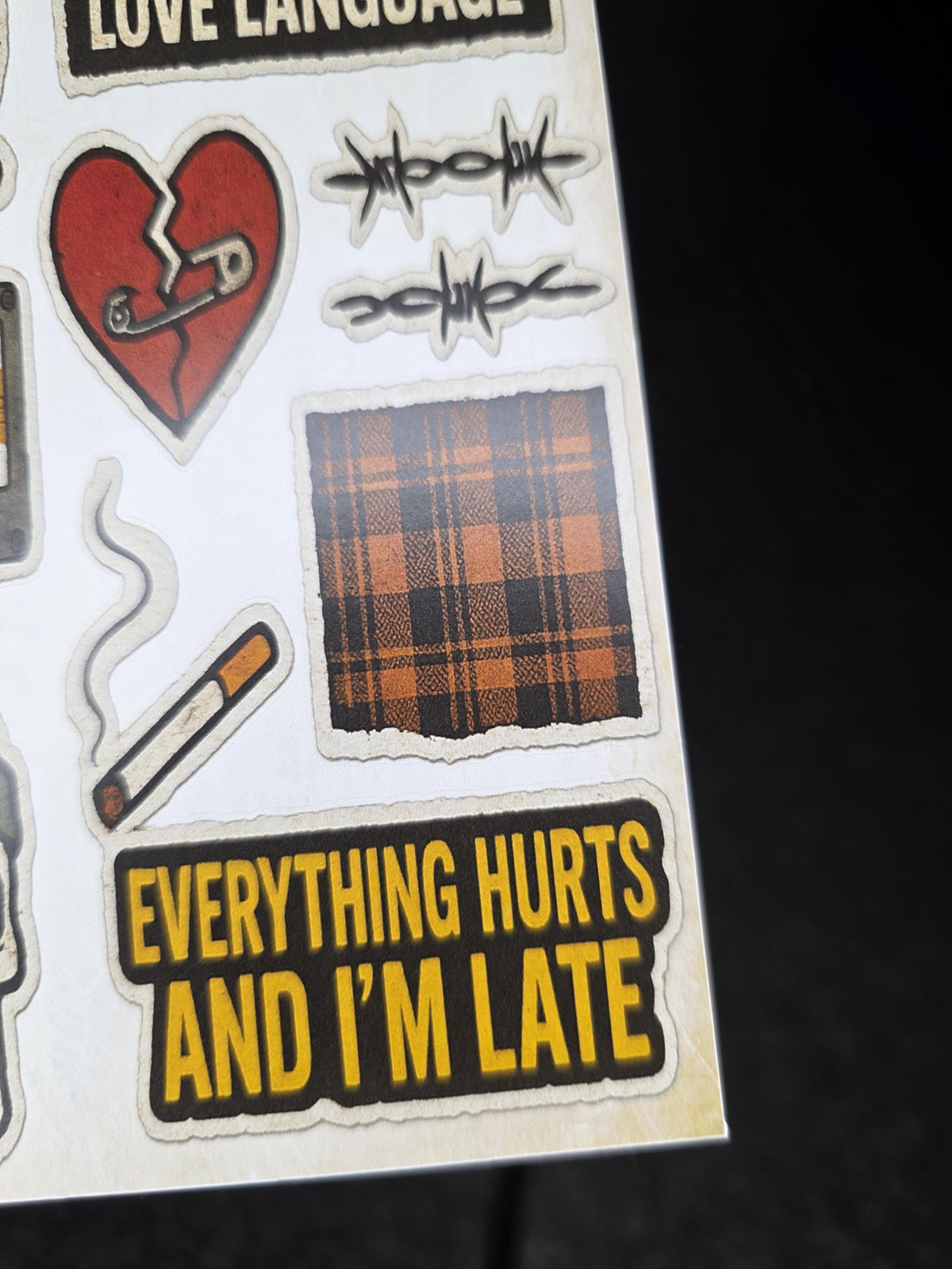 90s Grunge Sticker Sheet | Sadcore, Laptop Decals