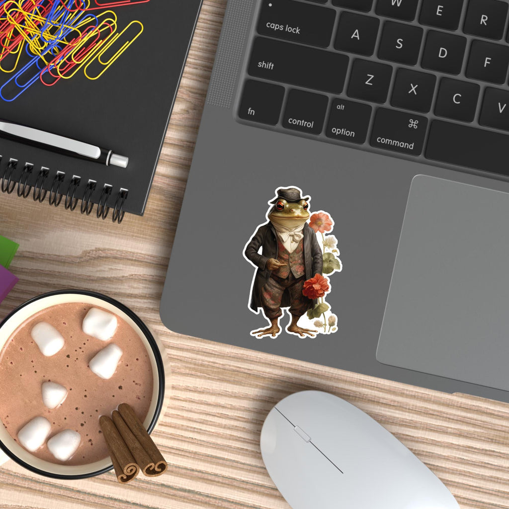 Gentleman Frog Sticker: Vintage Style Waterproof Laptop Decal
