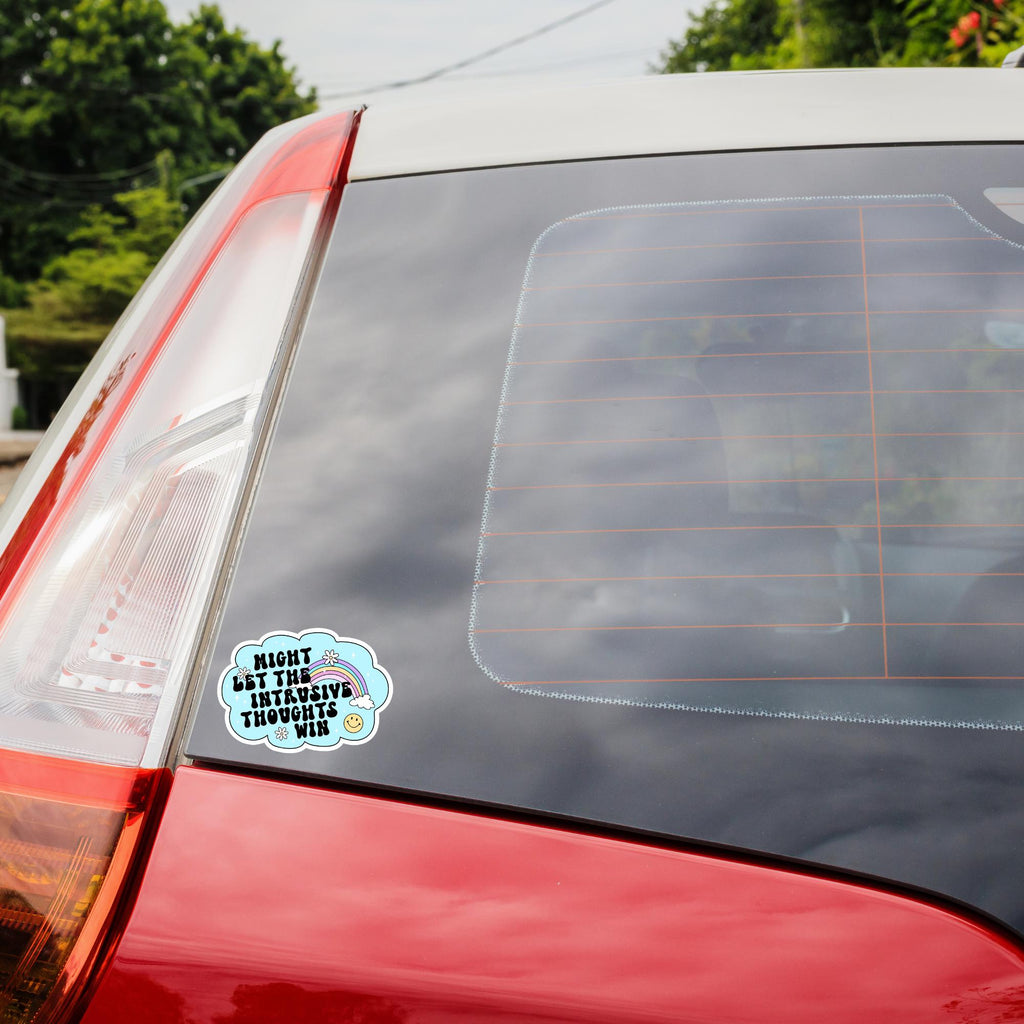 Intrusive Thoughts Vinyl Sticker: Waterproof Mental Health Decal