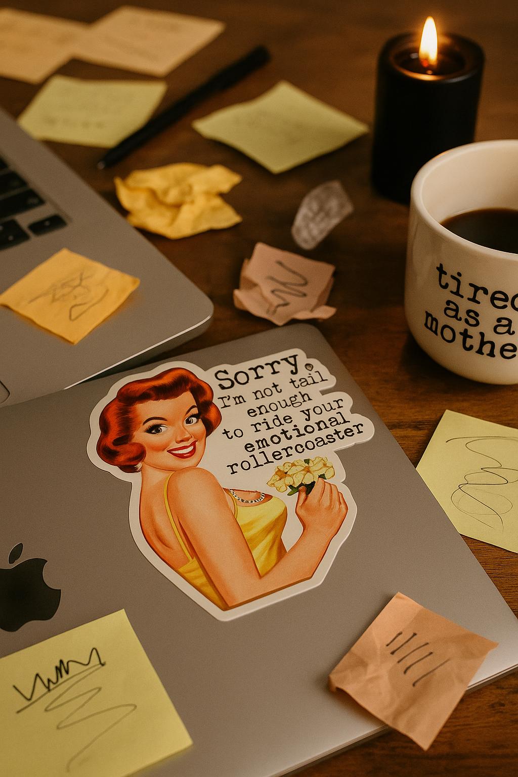 Sarcastic Pin-Up Sticker Bundle | Funny Digital Download | Retro Printable Attitude Art