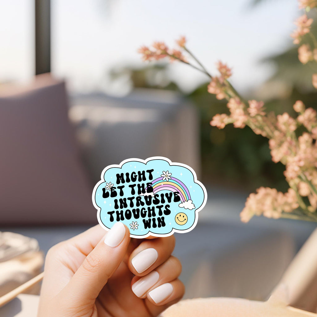 Intrusive Thoughts Vinyl Sticker: Waterproof Mental Health Decal