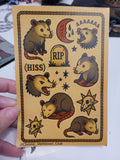 Feral Possum Flash Sticker Sheet