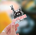 Summer Vibes Raccoon Sticker: Waterproof Vinyl Decal