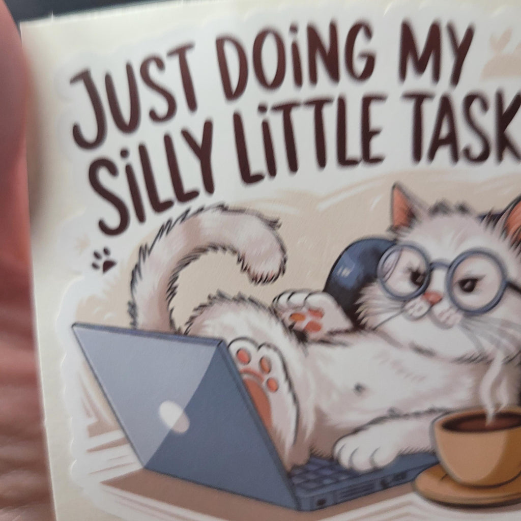 Funny Cat Laptop Sticker | Sarcastic Waterproof Vinyl Decal