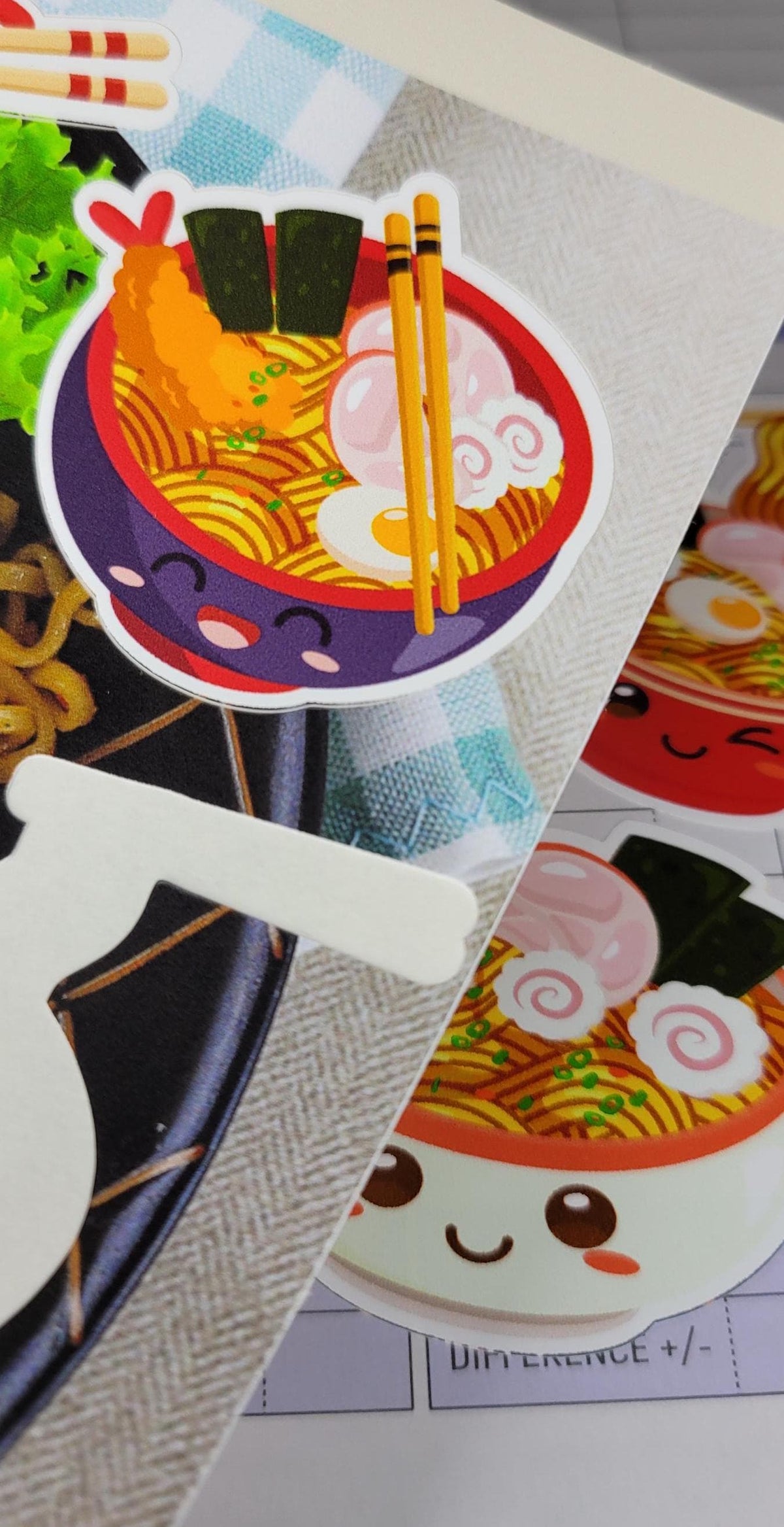Kawaii Ramen Sticker Sheet, Foodie Planner Stickers