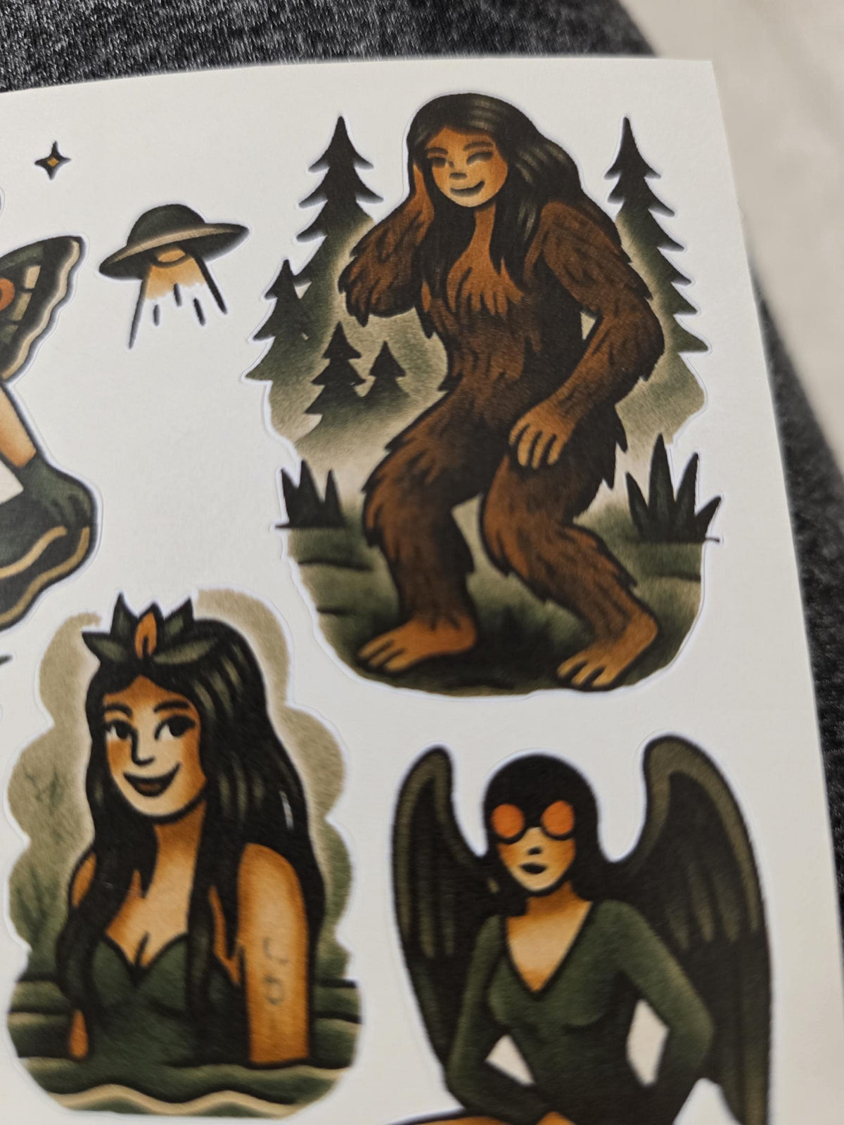 Cryptid Folklore Sticker Sheet | Traditional Vintage Illustration | Cottagecore Stickers