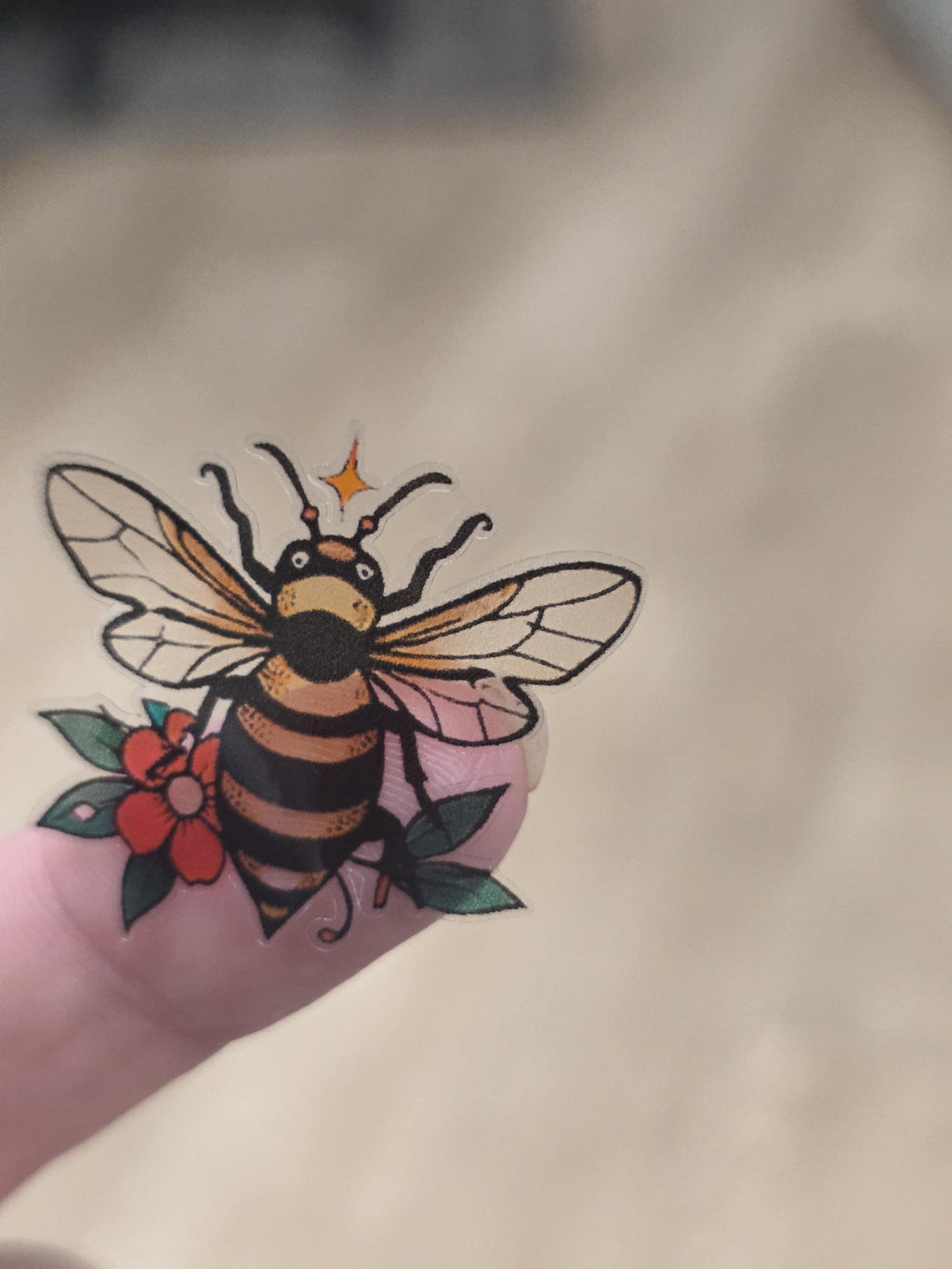 Vintage Tattoo Flash Insect Stickers | Clear Vinyl Moth, Beetle, Bee Sheet