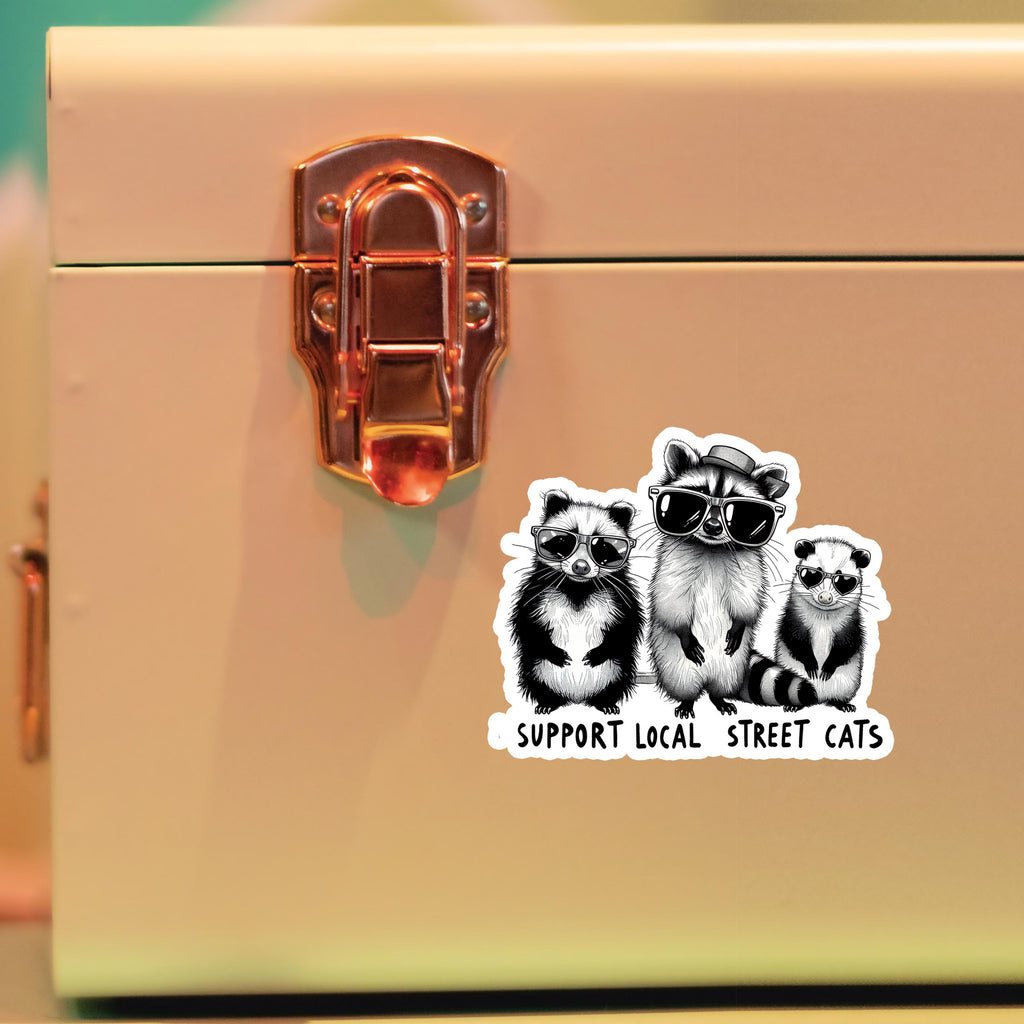 Street Cats Art Sticker: Vintage Style Waterproof Decal