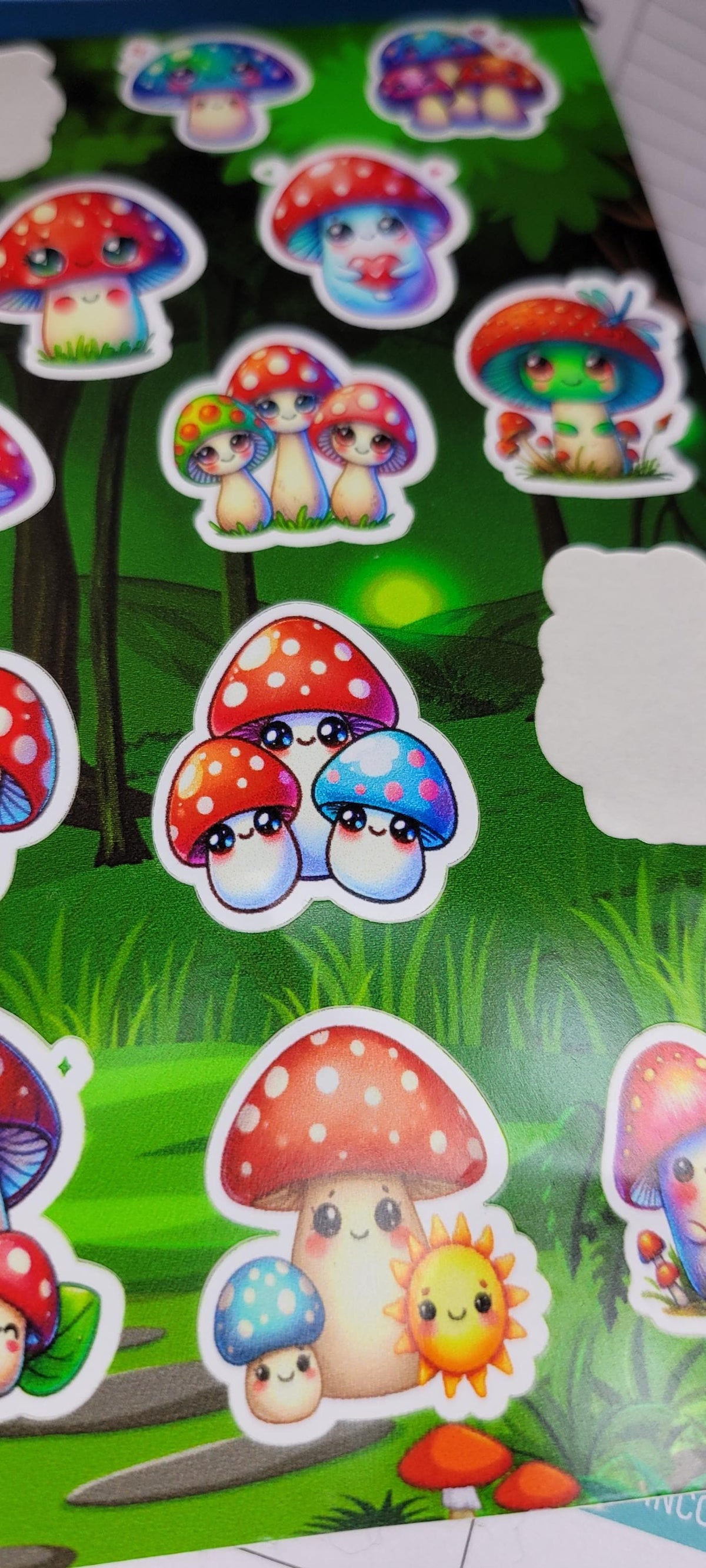 Kawaii Mushroom Sticker Sheet: Waterproof Vinyl Stickers