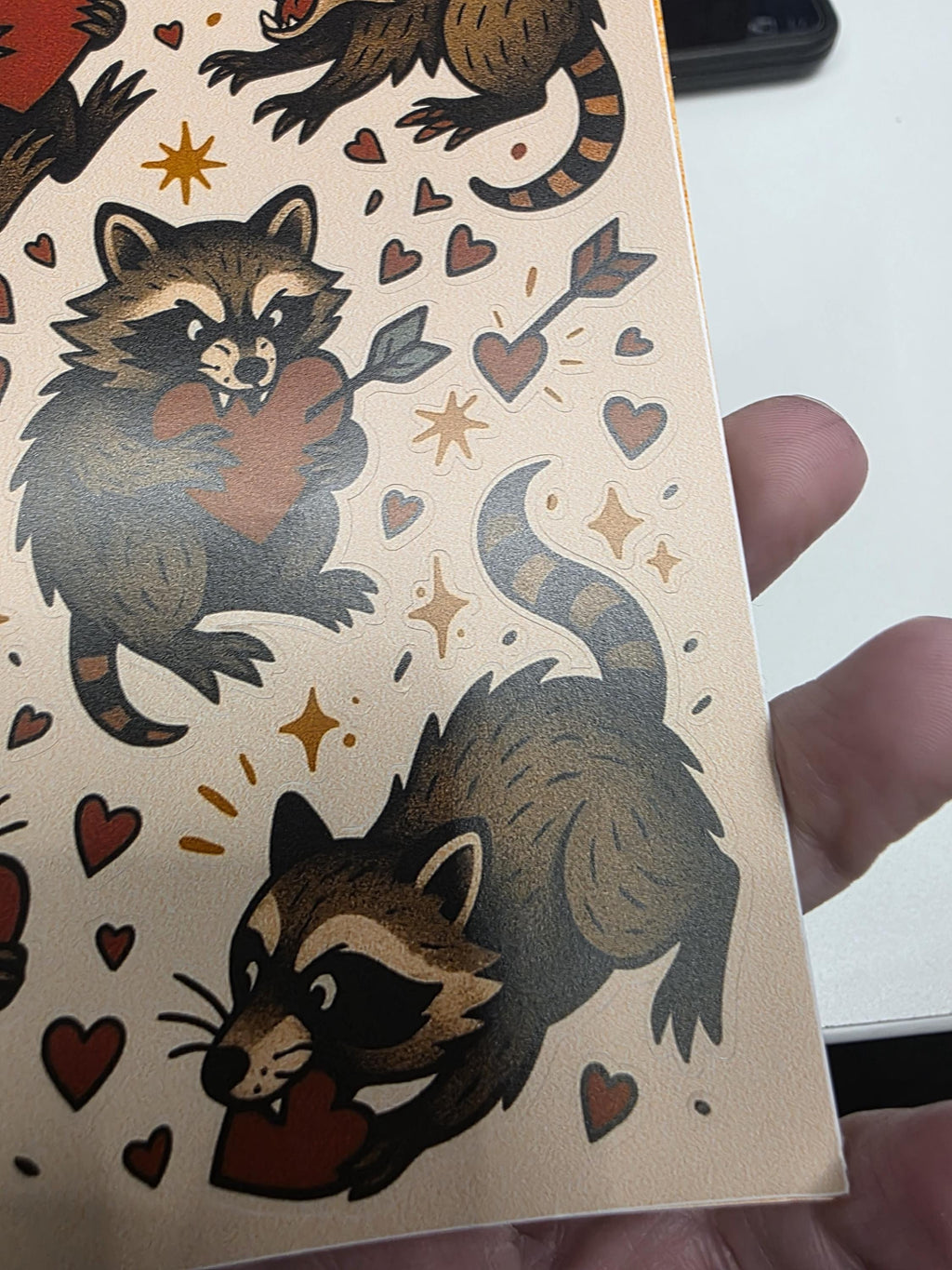 Raccoon Sticker Sheet | Heart Themed Woodland Animal Stickers