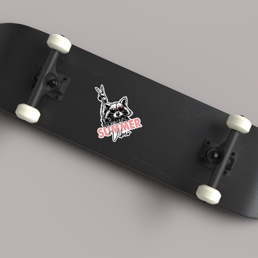 Summer Vibes Raccoon Sticker: Waterproof Vinyl Decal