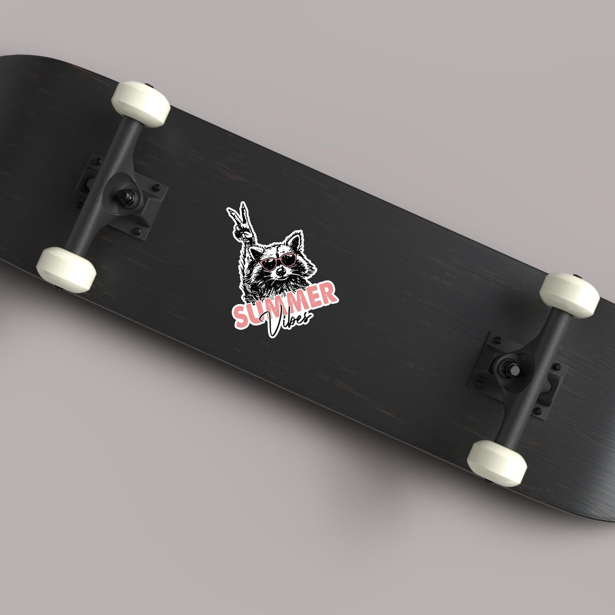 Summer Vibes Raccoon Sticker: Waterproof Vinyl Decal