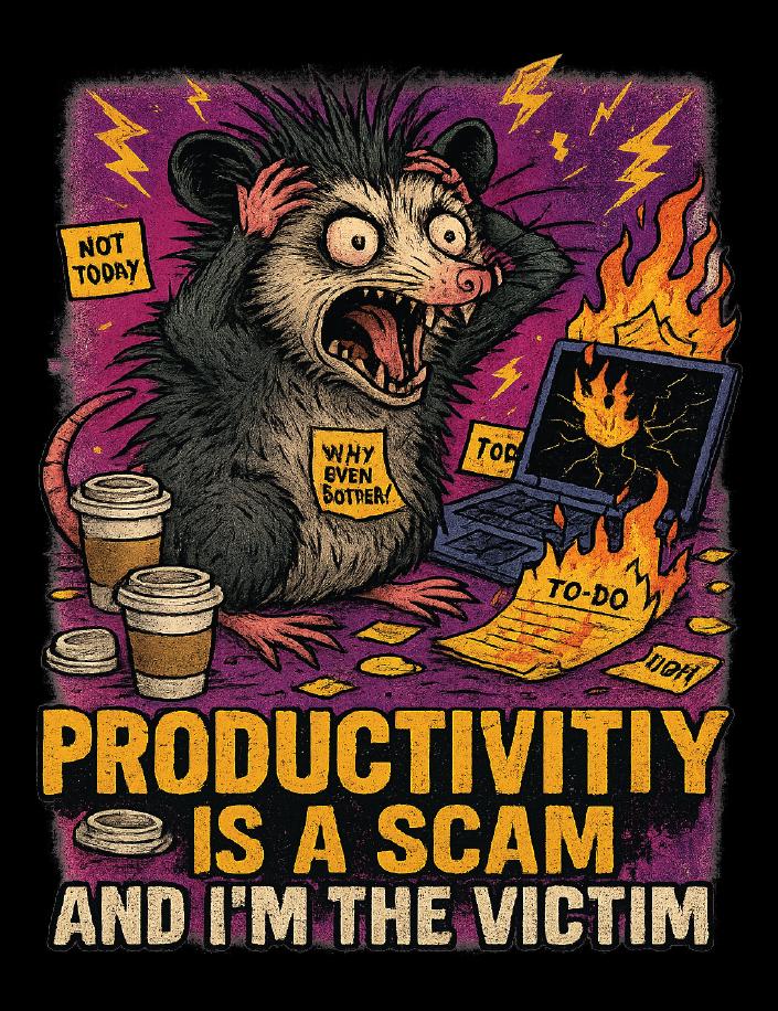 Funny Possum Burnout Sticker: Chaotic Laptop Meme Vinyl Decal