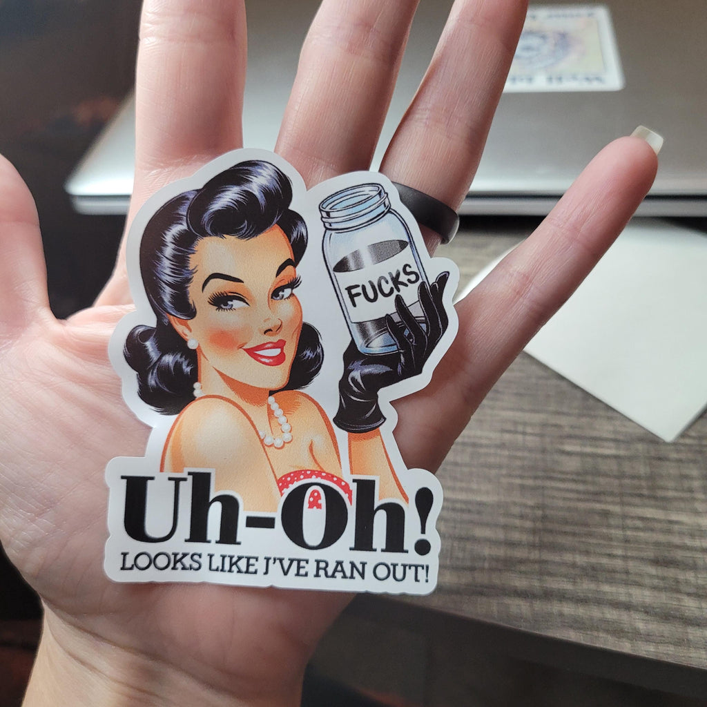Retro Pin-Up Vinyl Sticker: Sarcastic Humor, Waterproof Decal