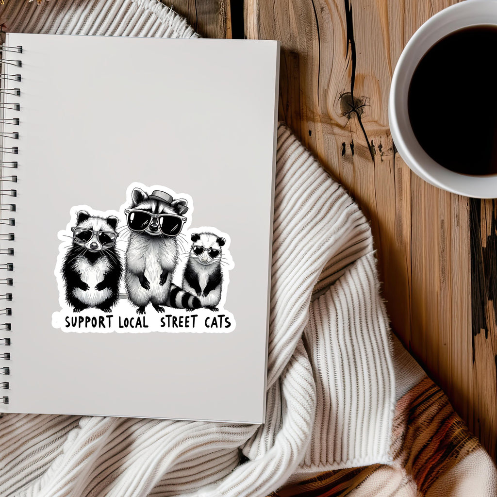 Street Cats Art Sticker: Vintage Style Waterproof Decal