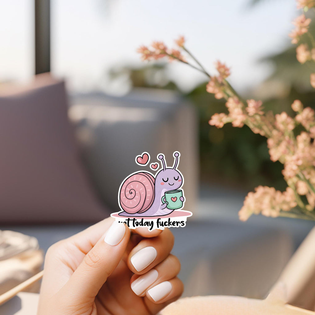 Funny Snail Sticker: Waterproof Laptop Decal, Car Decal