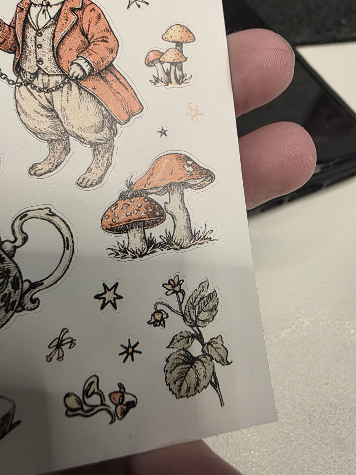 Rabbit Tea Party Sticker Sheet | Vintage Fairytale Illustration | Cozy Cottagecore Art