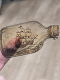 Clear Vinyl Ship in Bottle Sticker | Vintage Nautical Sailing Art (Digital Download)