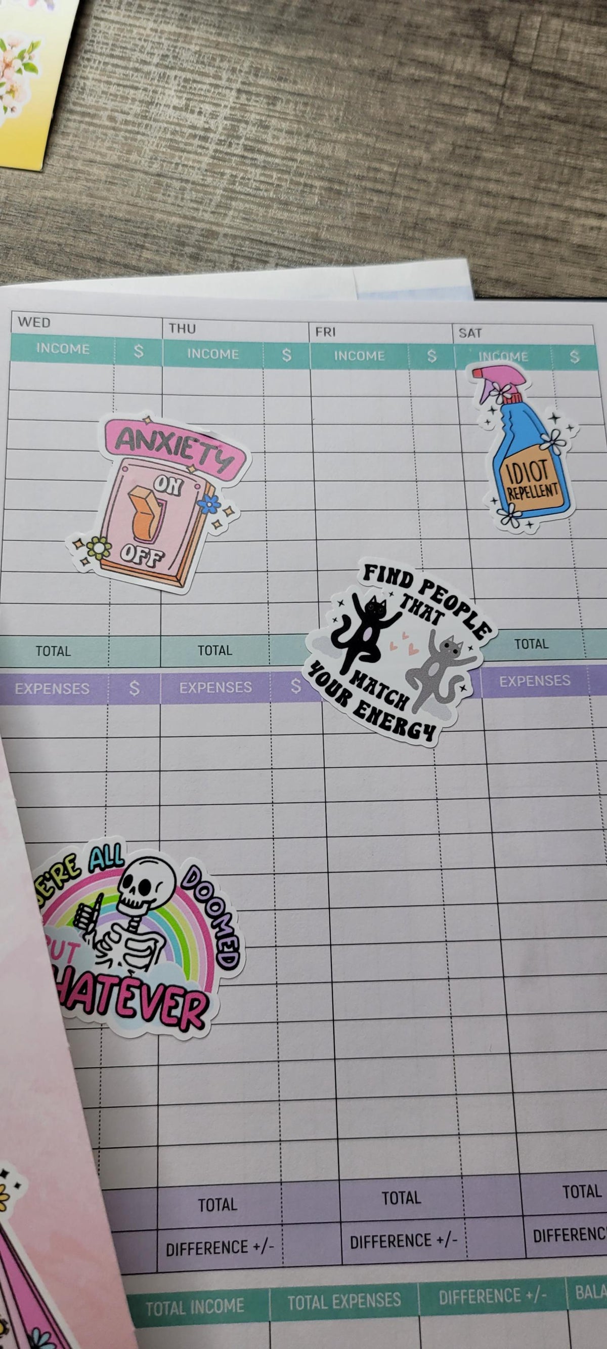 Anti Social Sarcastic Sticker Sheet: Adult Humor Vinyl Decals