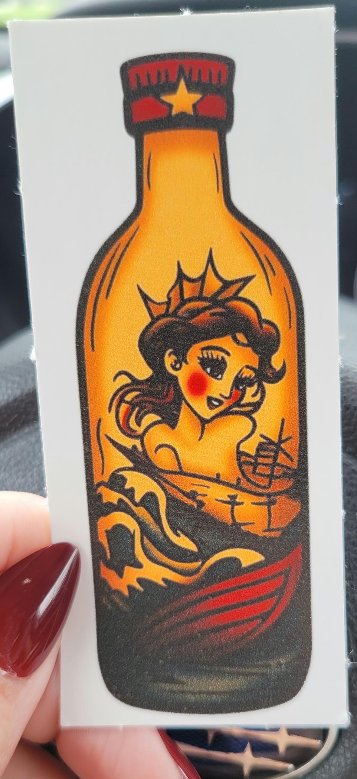 Tattoo Flash Pin-Up Girl Sticker: Shipwreck Babe Vinyl Decal