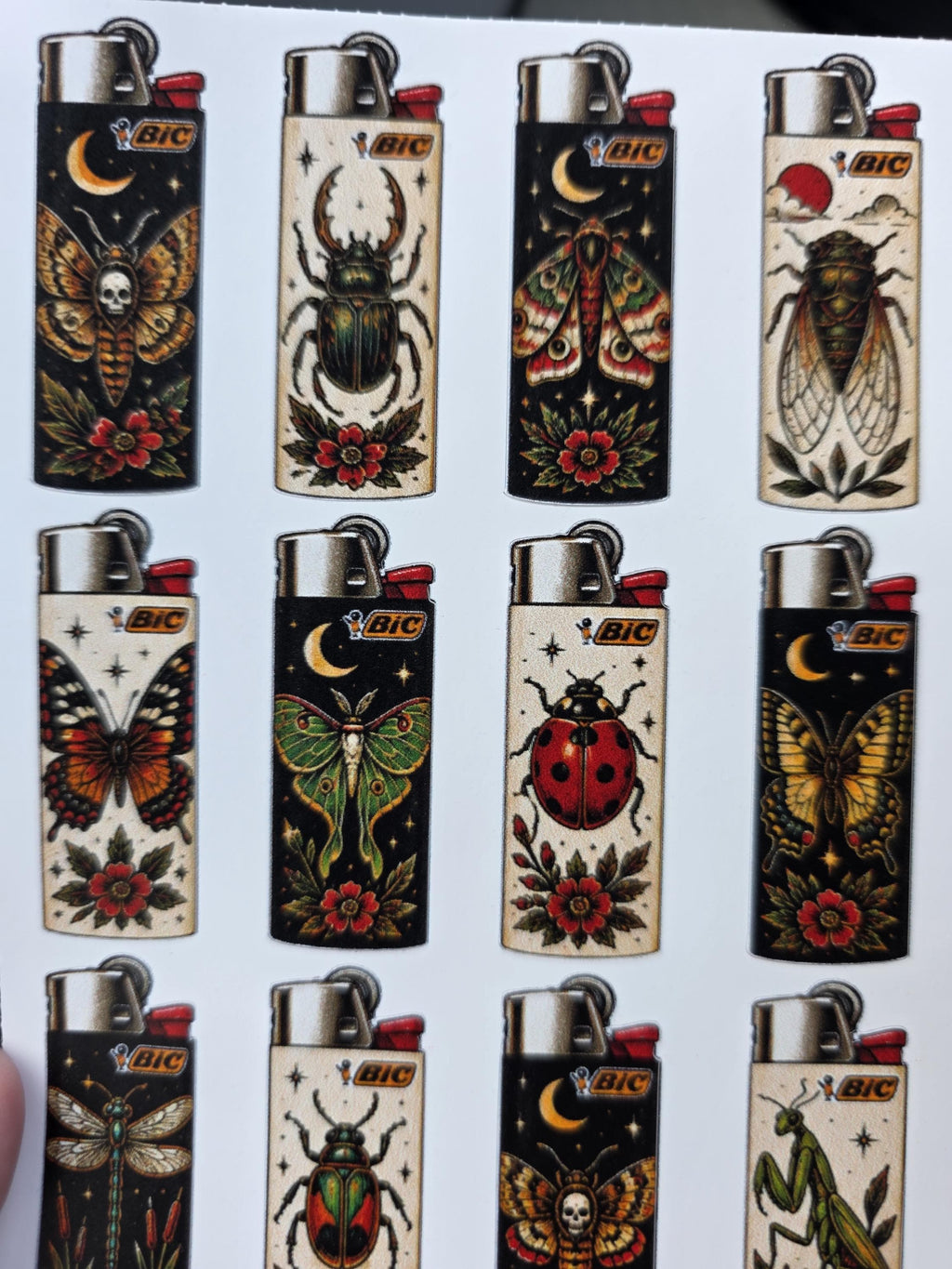 Buggy insects traditional Art Style | Old School Tattoo Flash Vinyl Sticker | Waterproof  | Alternative Retro Sticker | Cool Small Sticke