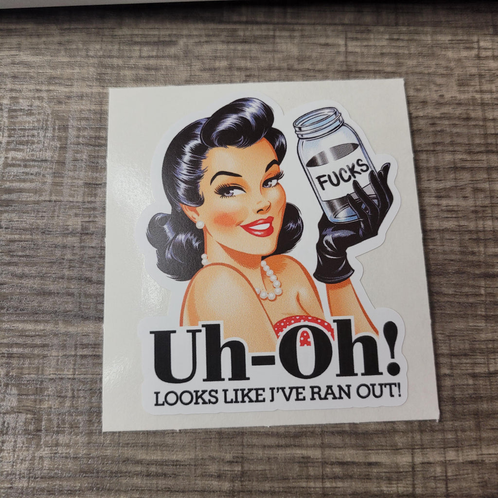 Retro Pin-Up Vinyl Sticker: Sarcastic Humor, Waterproof Decal