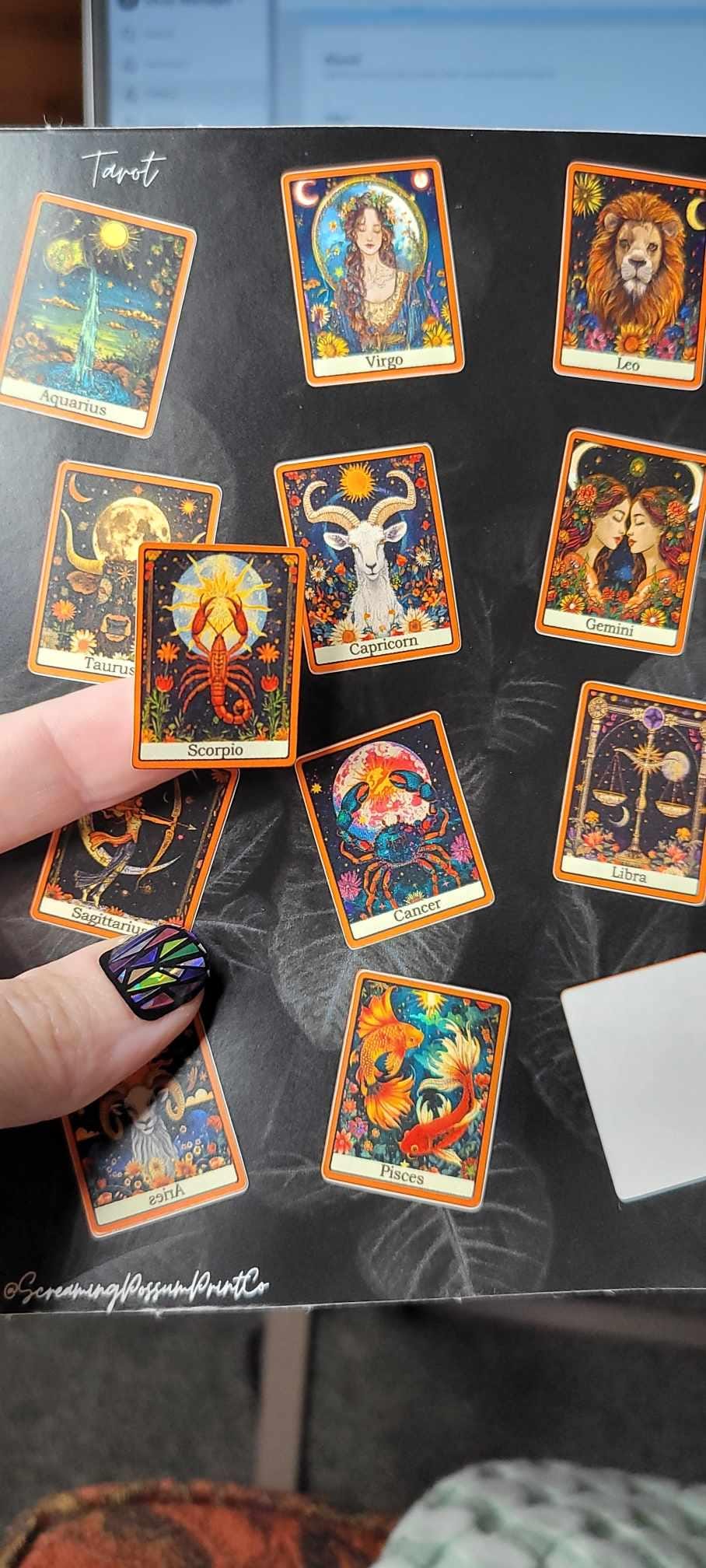 Mystical Tarot Sticker Sheet: Zodiac Vinyl Decals