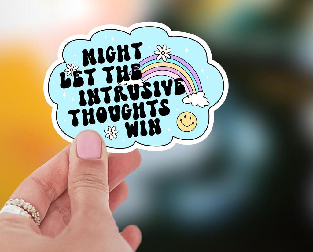 Intrusive Thoughts Vinyl Sticker: Waterproof Mental Health Decal