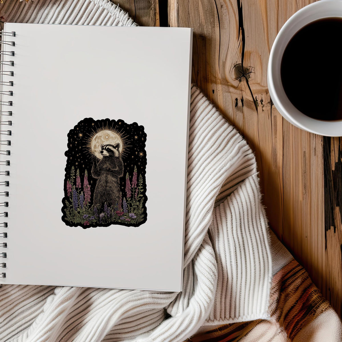 Aesthetic Raccoon Vinyl Sticker | Funny Sarcastic Waterproof Decal