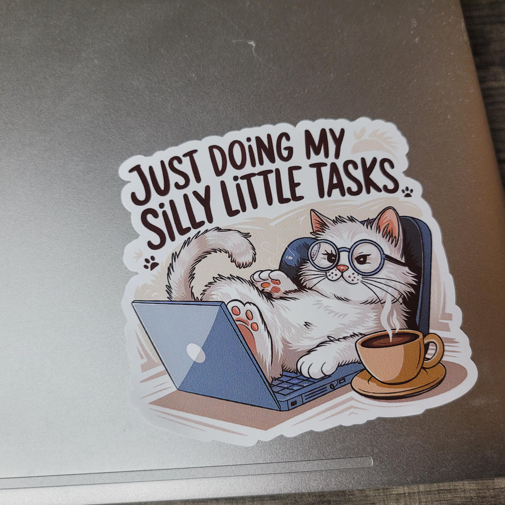 Funny Cat Laptop Sticker | Sarcastic Waterproof Vinyl Decal