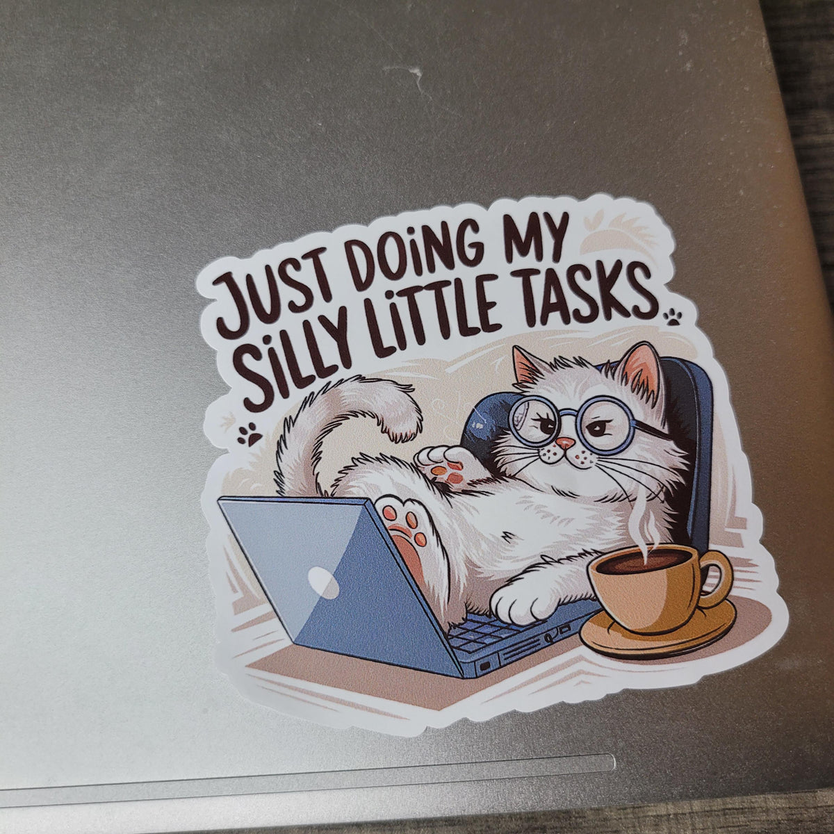 Funny Cat Laptop Sticker | Sarcastic Waterproof Vinyl Decal