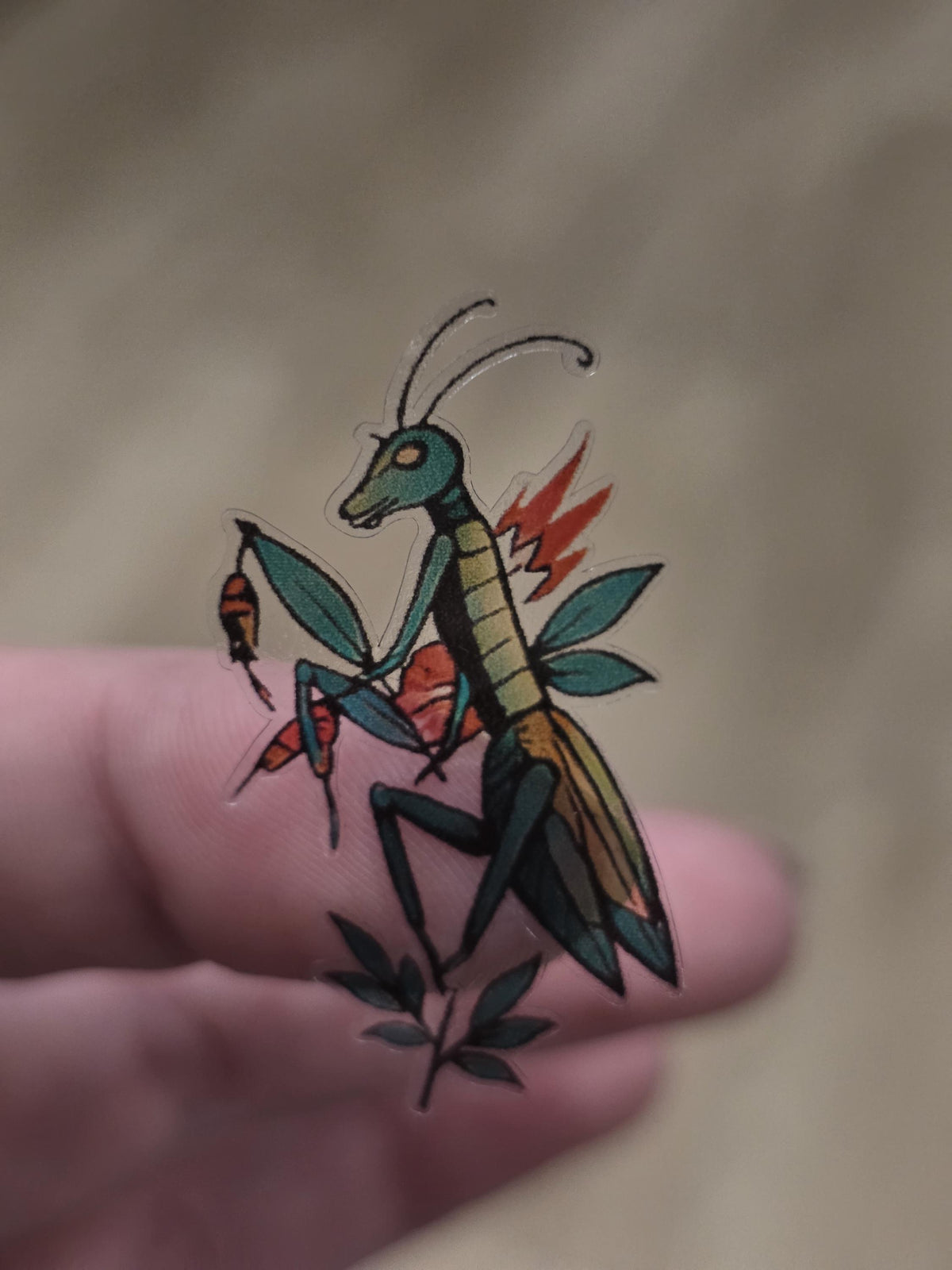 Vintage Tattoo Flash Insect Stickers | Clear Vinyl Moth, Beetle, Bee Sheet