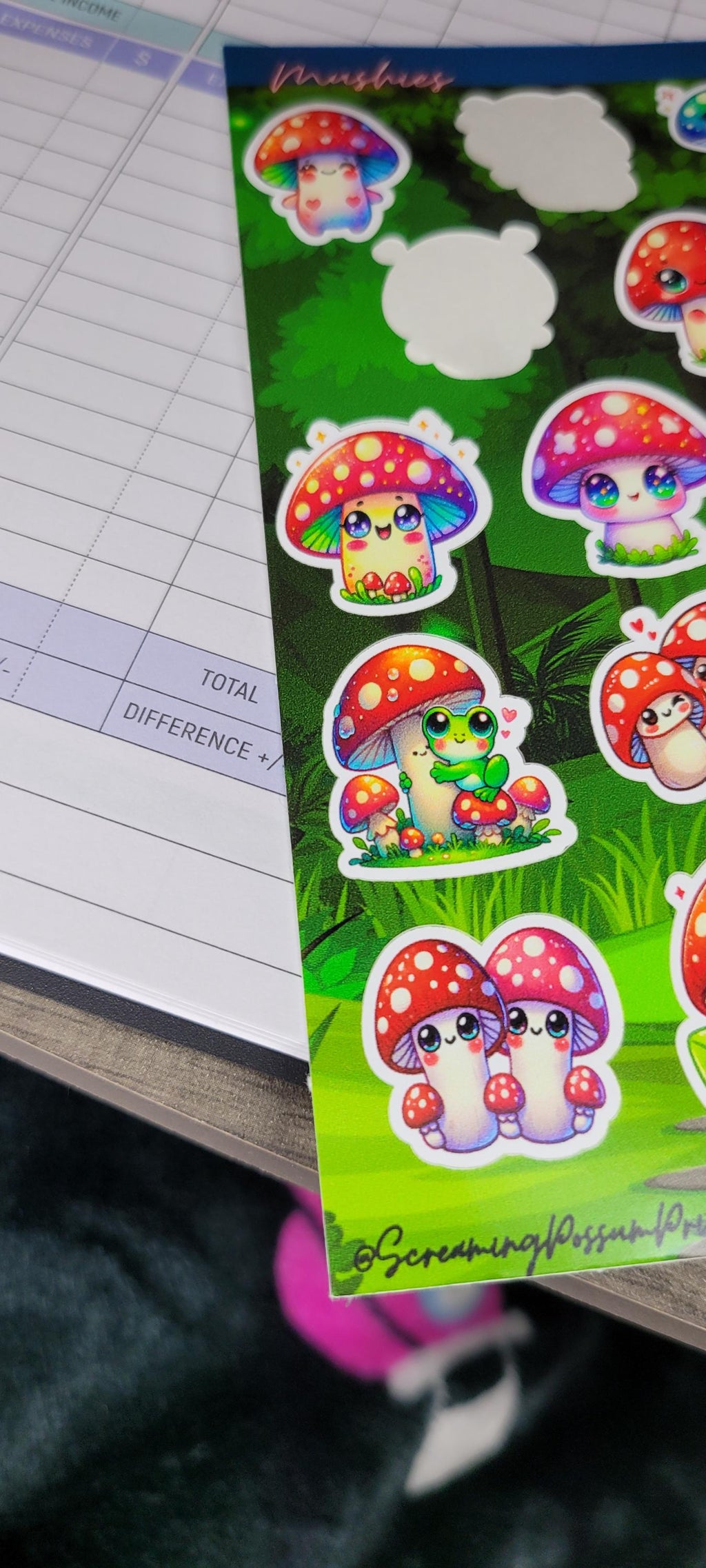 Kawaii Mushroom Sticker Sheet: Waterproof Vinyl Stickers