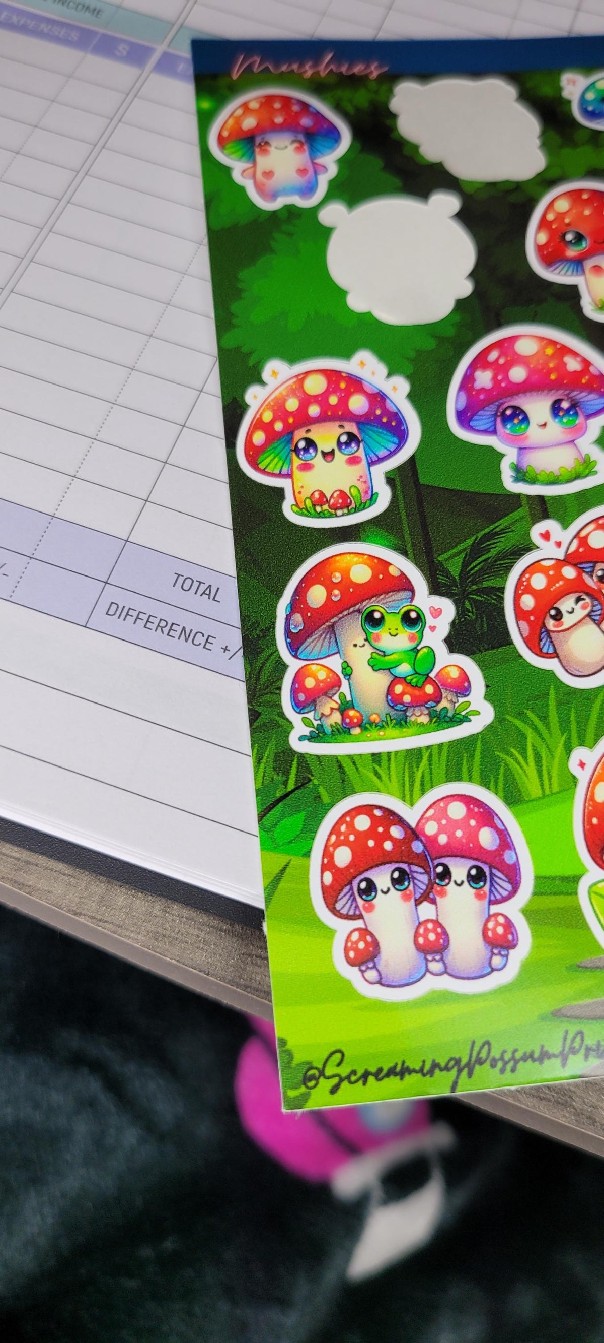 Kawaii Mushroom Sticker Sheet: Waterproof Vinyl Stickers