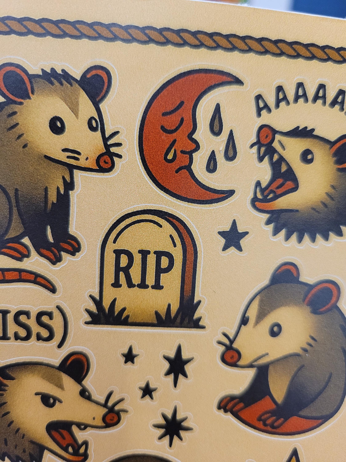Feral Possum Flash Sticker Sheet