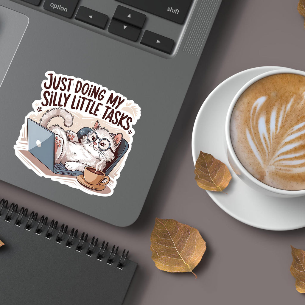 Funny Cat Laptop Sticker | Sarcastic Waterproof Vinyl Decal