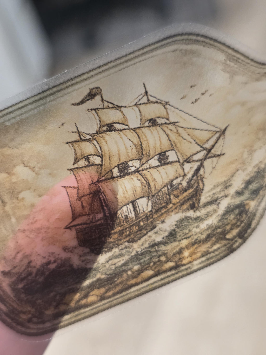 Clear Vinyl Ship in Bottle Sticker | Vintage Nautical Sailing Art (Digital Download)