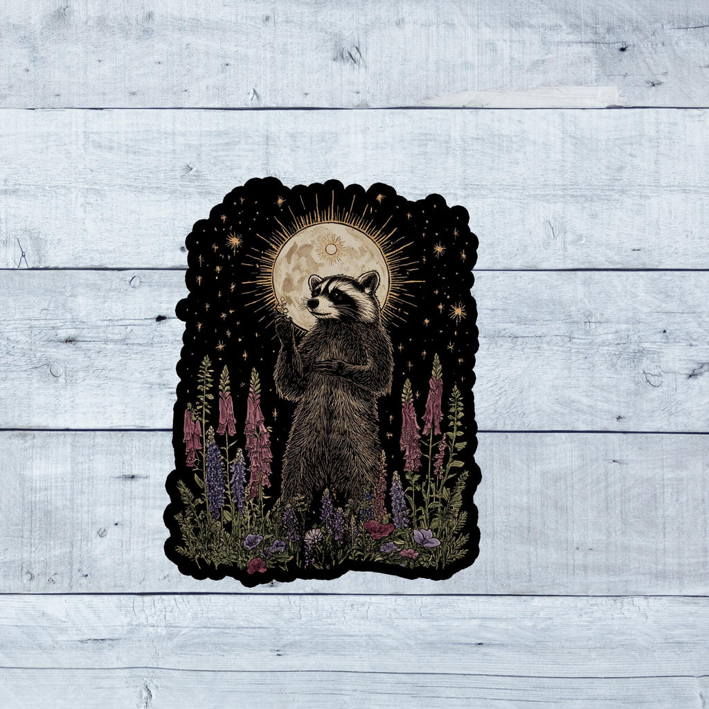 Aesthetic Raccoon Vinyl Sticker | Funny Sarcastic Waterproof Decal