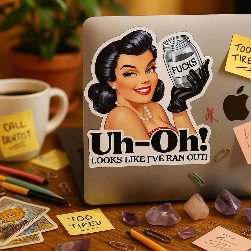 Sarcastic Pin-Up Sticker Bundle | Funny Digital Download | Retro Printable Attitude Art
