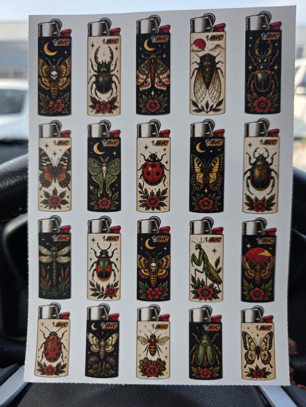 Buggy insects traditional Art Style | Old School Tattoo Flash Vinyl Sticker | Waterproof  | Alternative Retro Sticker | Cool Small Sticke