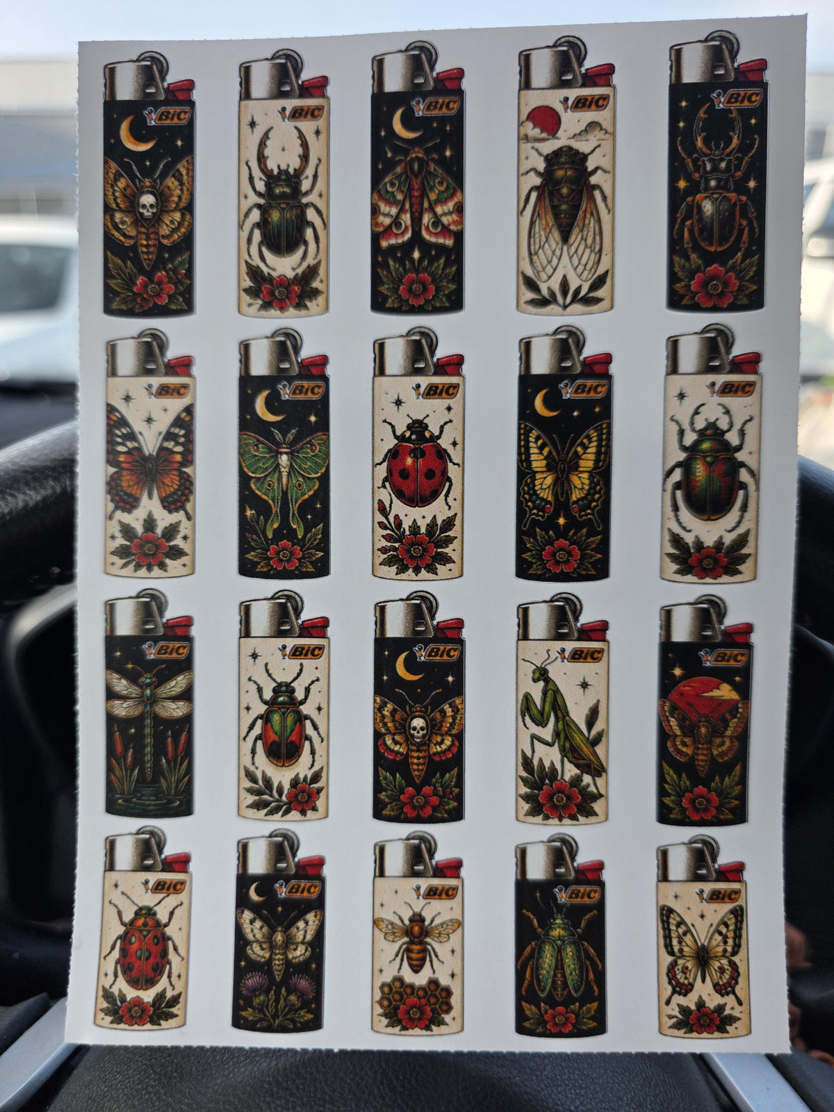 Buggy insects traditional Art Style | Old School Tattoo Flash Vinyl Sticker | Waterproof  | Alternative Retro Sticker | Cool Small Sticke