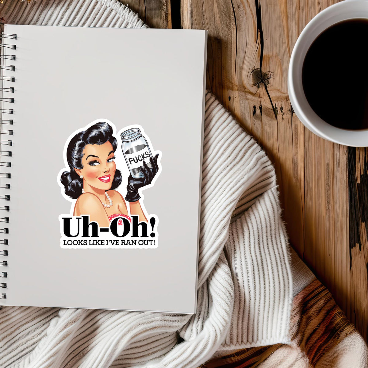 Retro Pin-Up Vinyl Sticker: Sarcastic Humor, Waterproof Decal