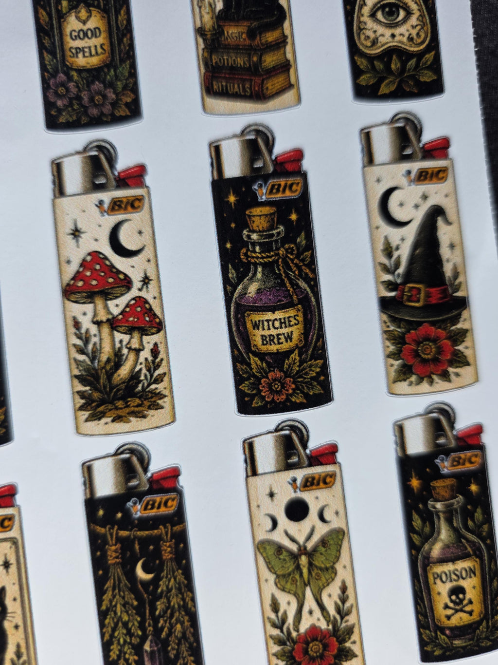 Witchy Flash Art Style | Old School Tattoo Flash Vinyl Sticker | Waterproof  | Alternative Retro Sticker | Cool Small Sticke