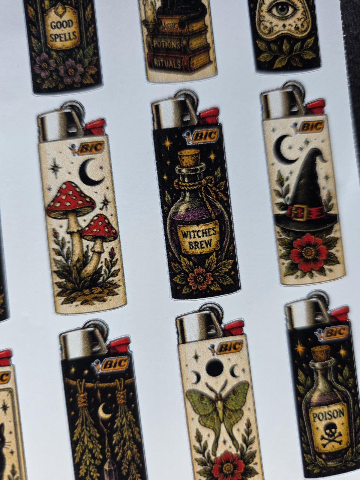 Witchy Flash Art Style | Old School Tattoo Flash Vinyl Sticker | Waterproof  | Alternative Retro Sticker | Cool Small Sticke