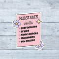 Anxiety Resume Sticker: Vintage Mental Health Art, Waterproof Laptop Decal